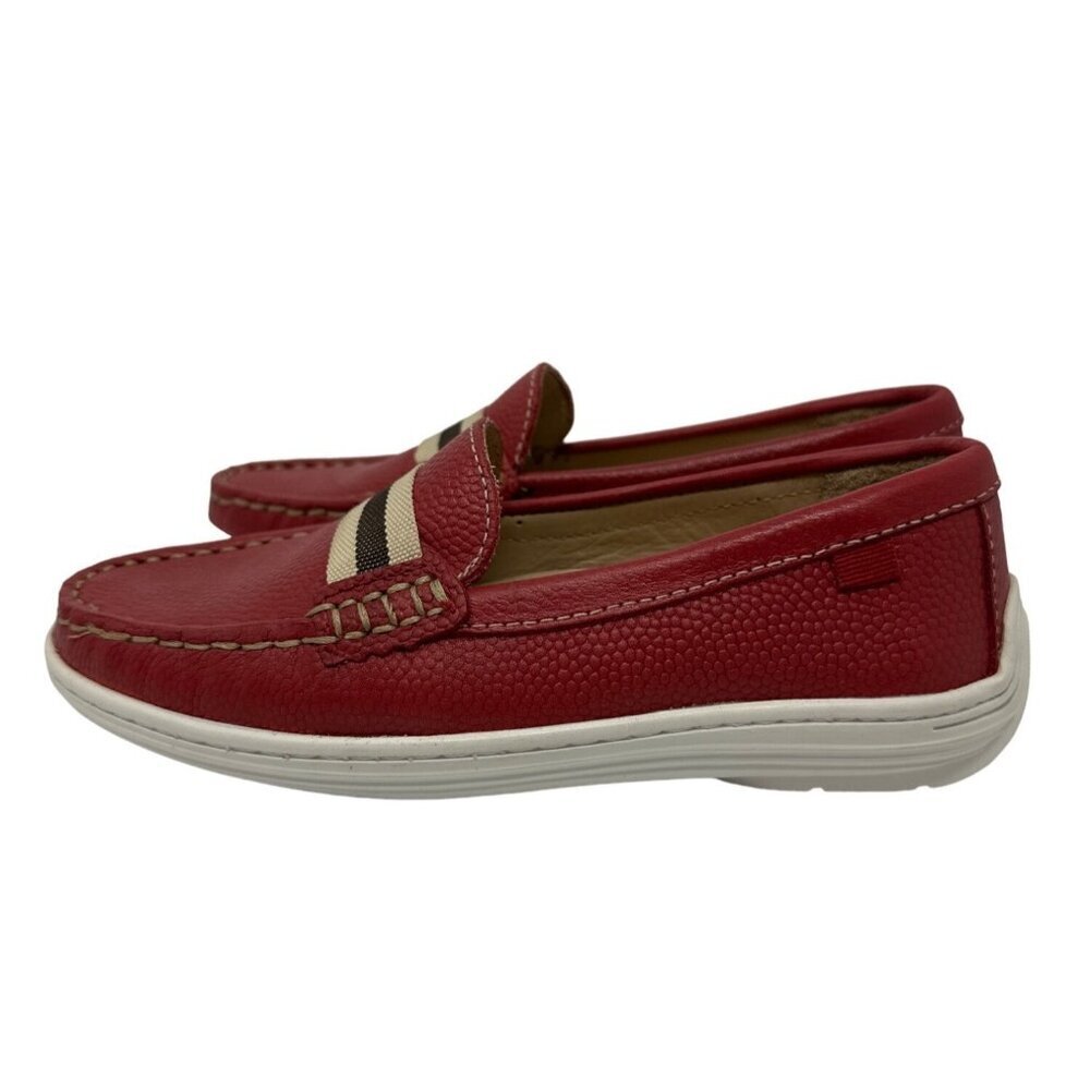 Marc Joseph New York Kids Mulberry Red Pebble Leather Loafers Size 13 - Picture 3 of 9